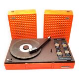 Old thomson stereo record player batteries and vintage sector orange