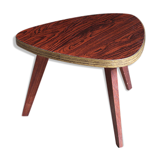 Table tripode d'appoint bois et formica, années 50