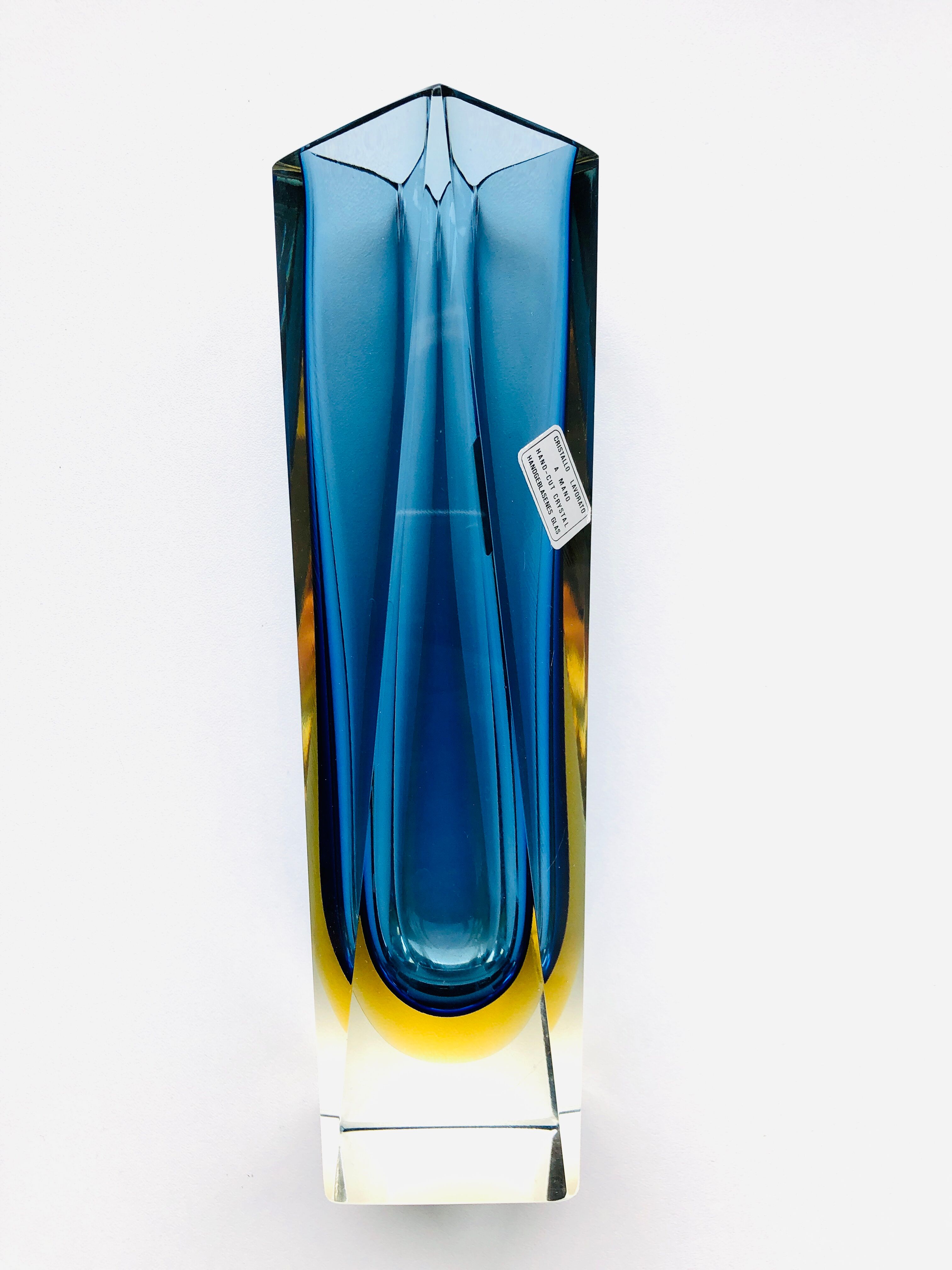 Vase Sommerso Murano design Luigi Mandruzzato, 60s