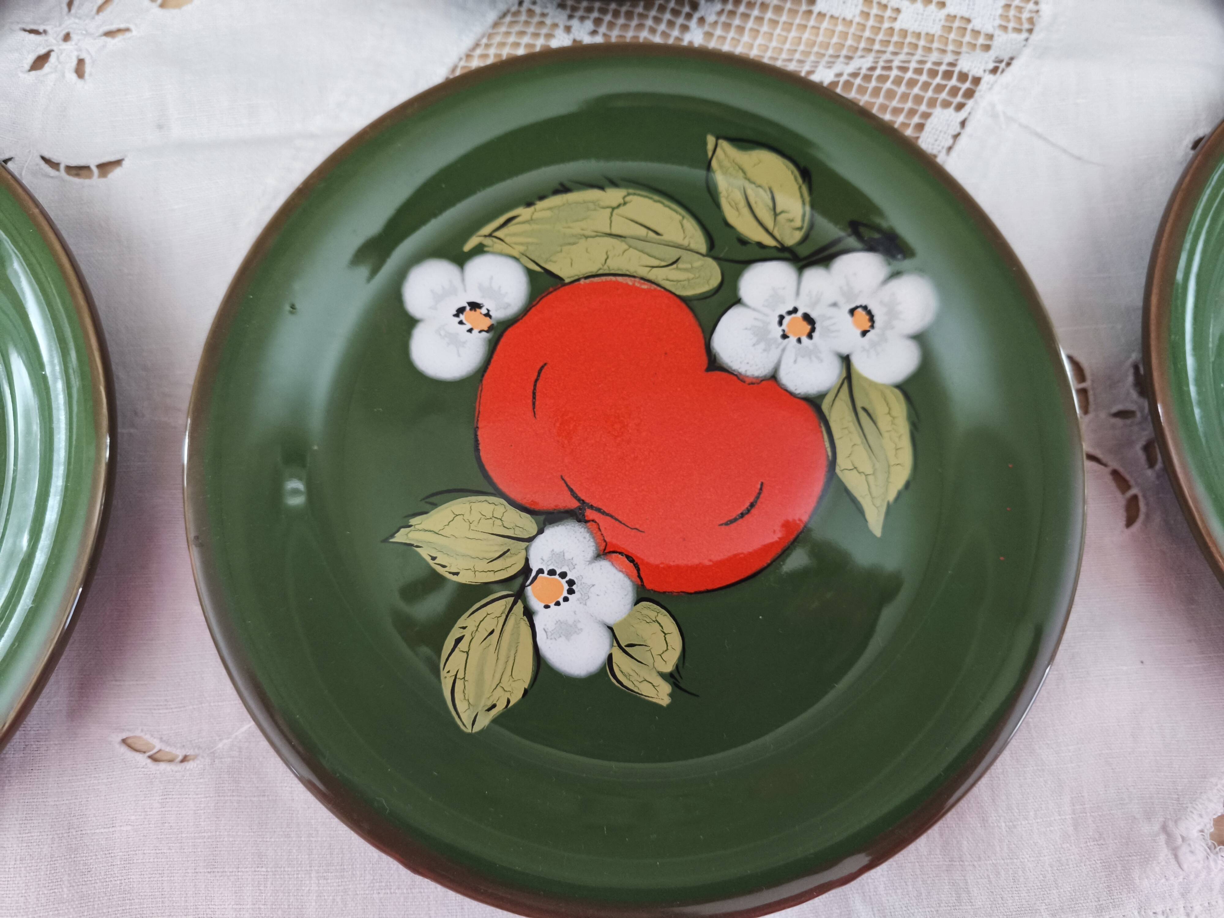 Set of 6 vintage Zeller Keramik dessert plates Eden model