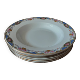 Lot  de 6 assiettes  creuses  Digoin sarreguemines