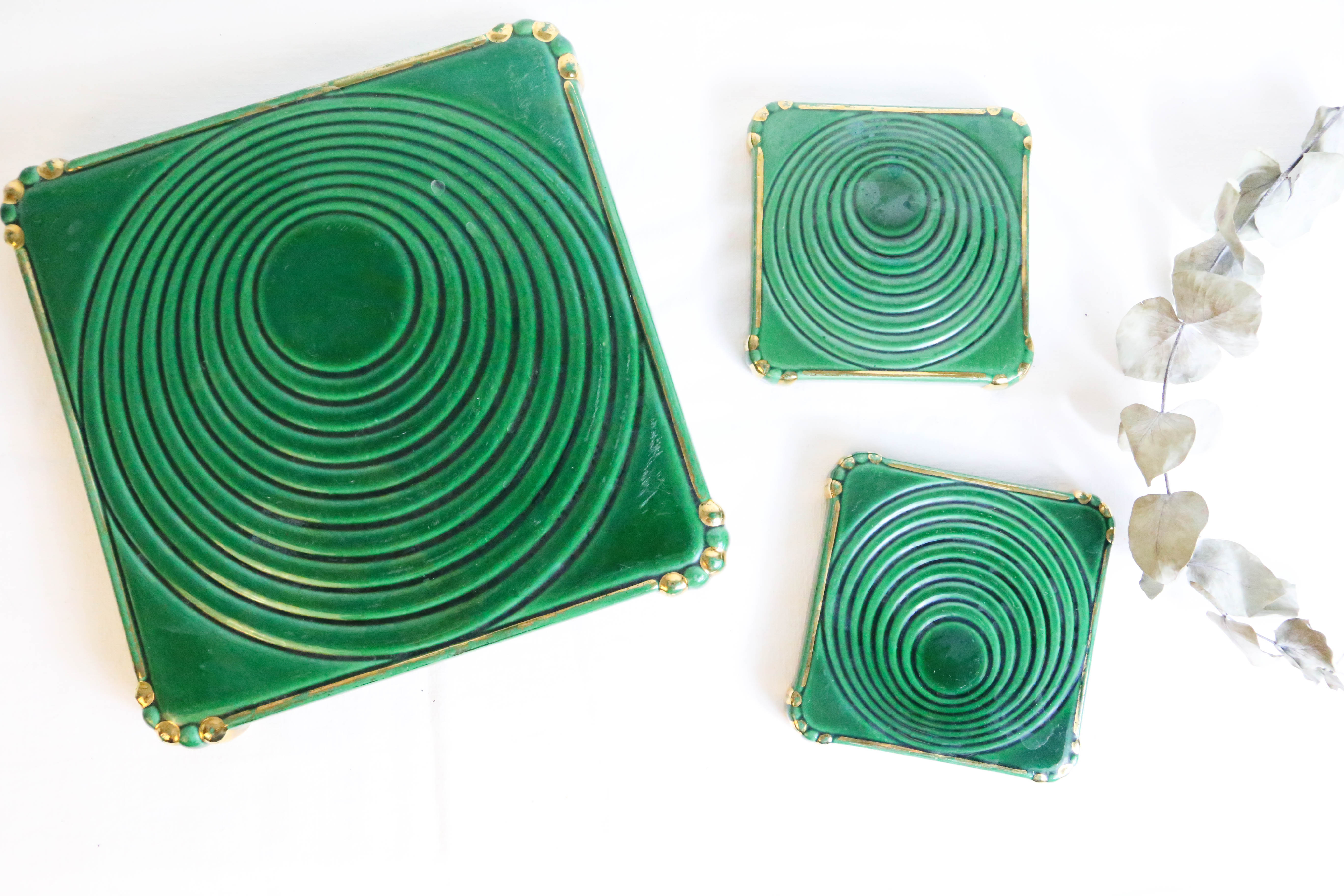 Underside and underside of bottles, art deco, vintage