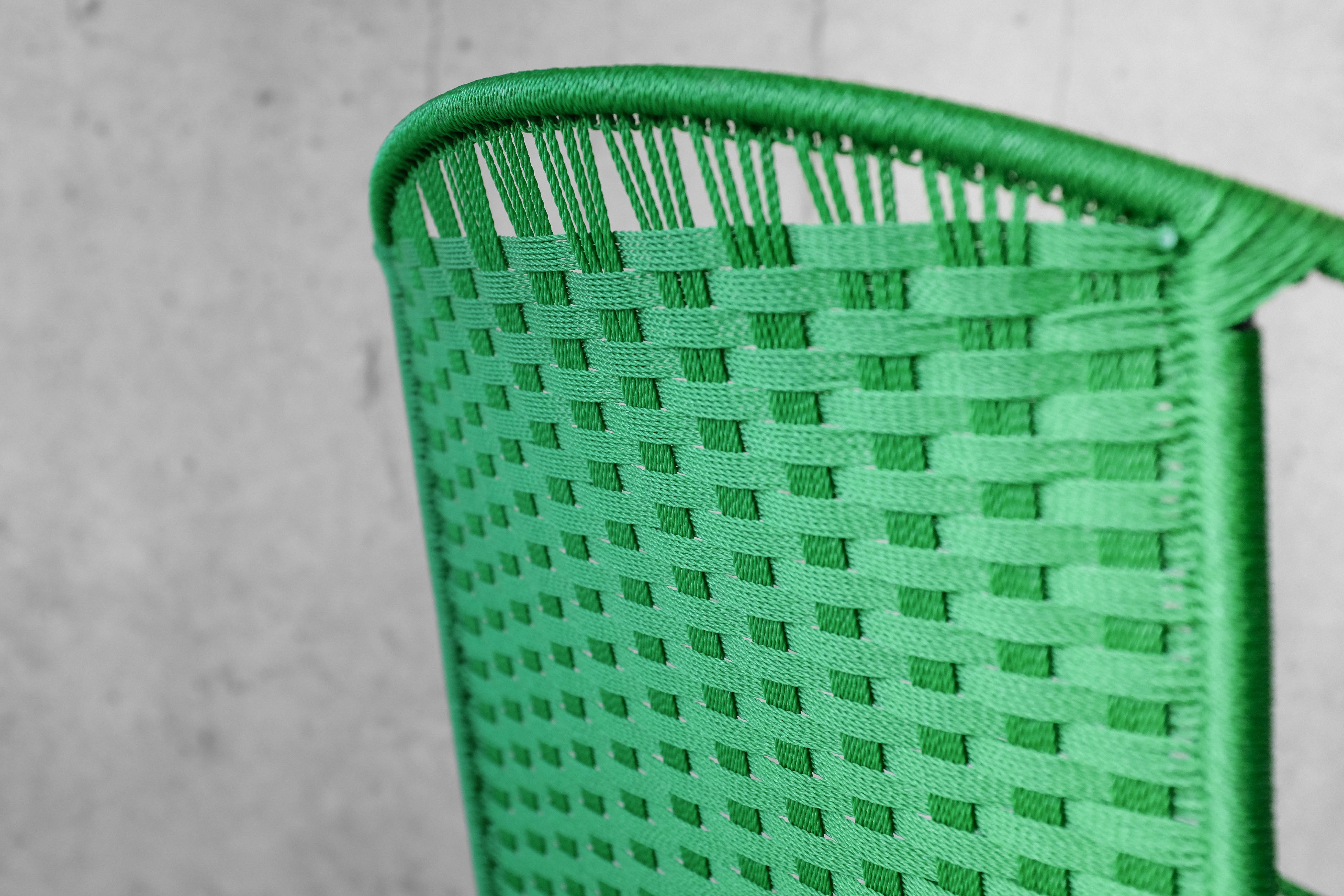 Armchair metal structure and green ropes 1960