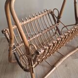 Rattan magazine rack
