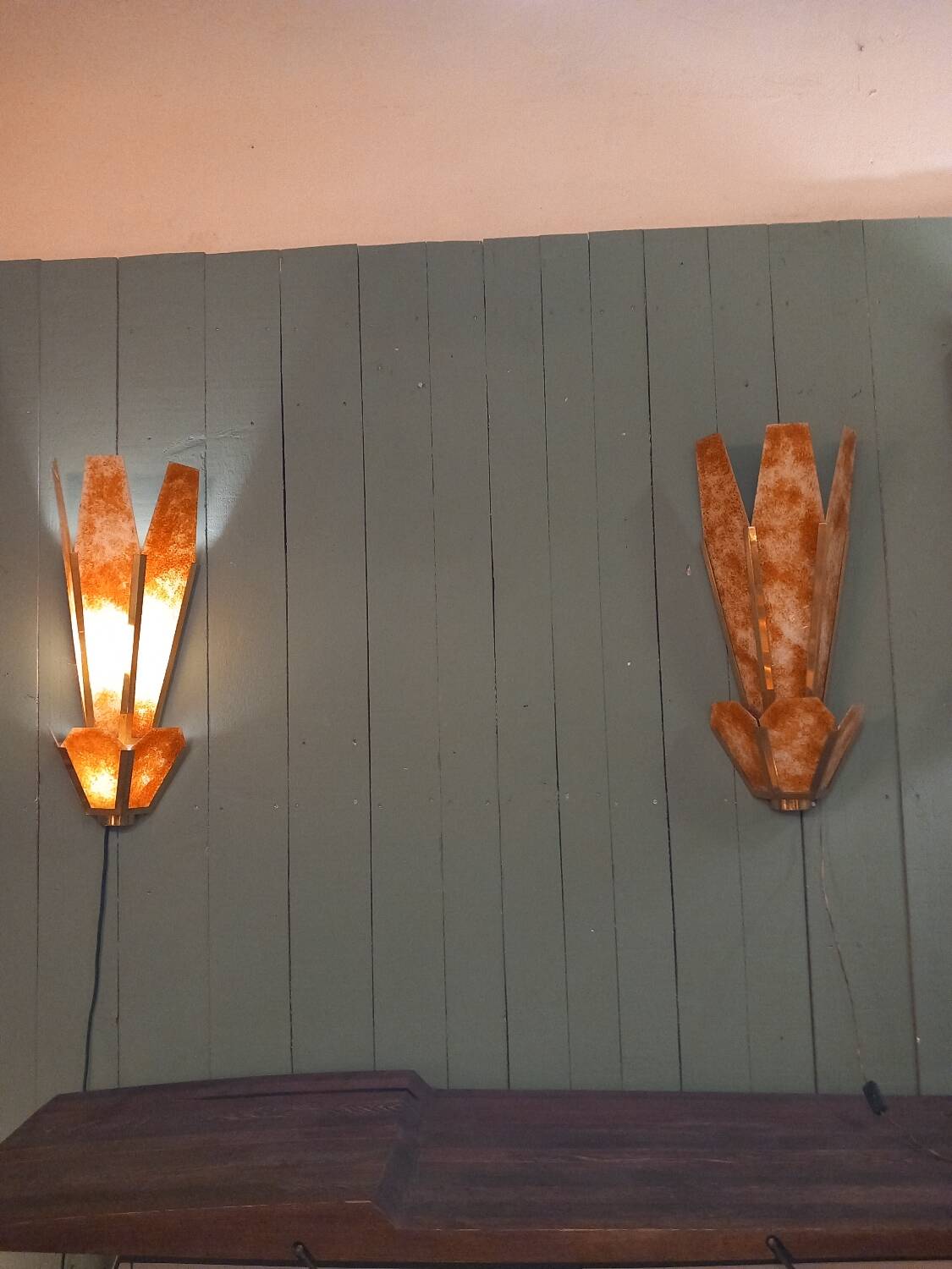 Pair of 1970 wall lights