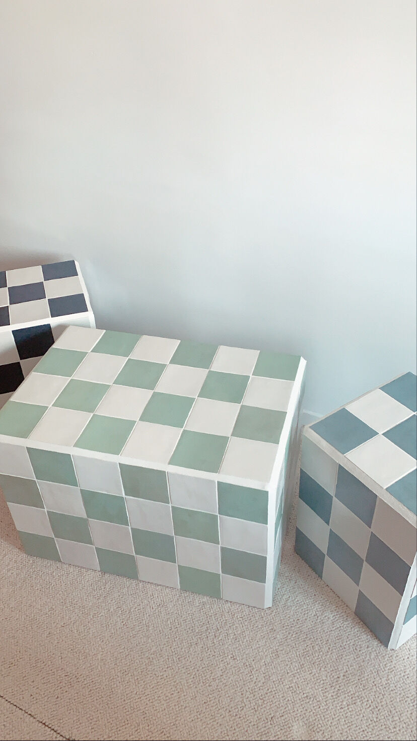 Piece of sofa mosaic tiles