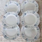 6 dessert plates - Antique tableware set 82 pieces Sarreguemines earthenware Art Nouveau style