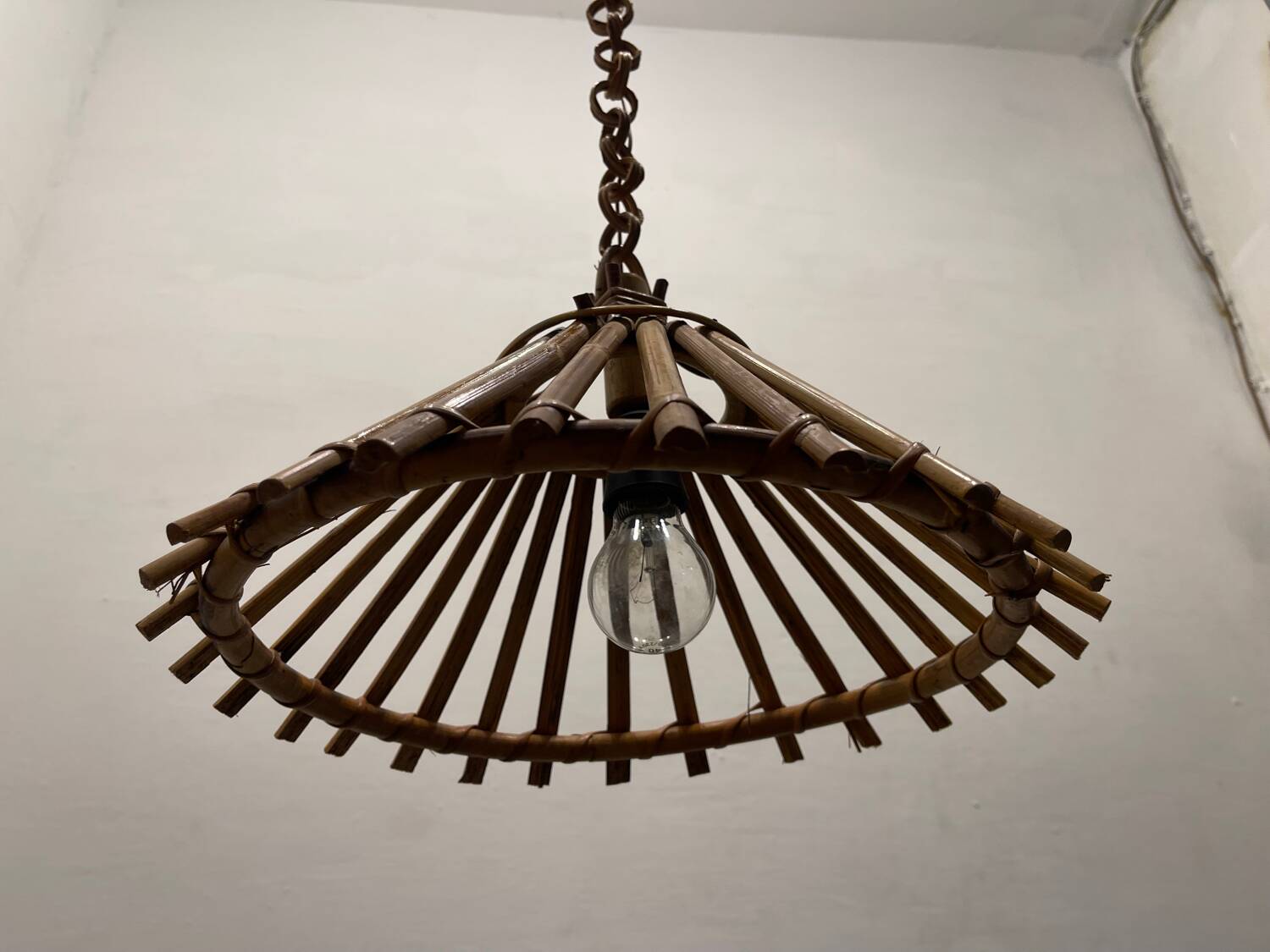 Rattan vintage Light Pendants Set of 2 1960’s