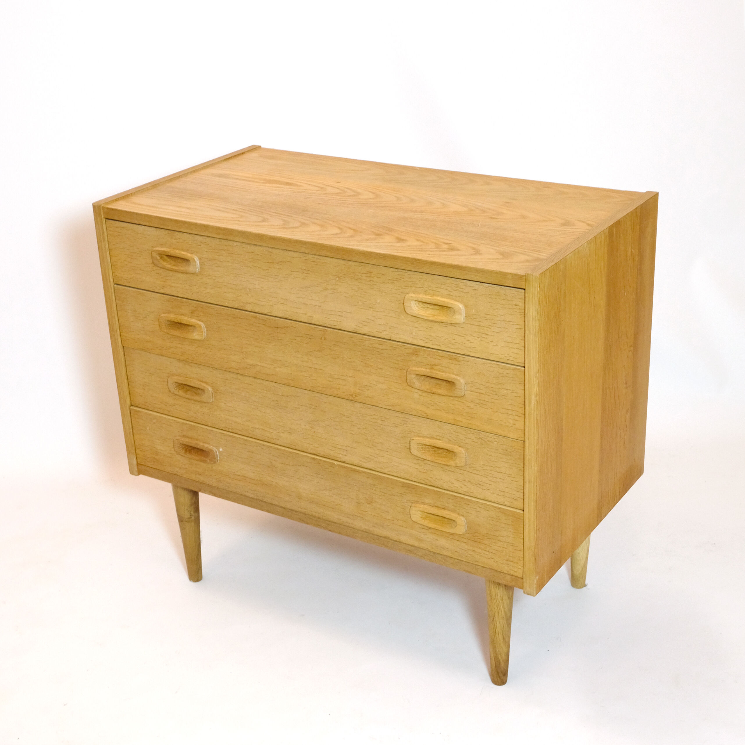Scandinavian chest of drawers in light wood, 1970s.