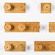 Set of solid pine wall hooks, France, circa 1970