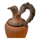 Carved alabaster urn lamp with stylized fish handle