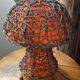 Large mushroom lamp in woven rattan