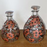 Set of 2 Delvaux enamelled bottles