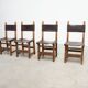 Ensemble de quatre chaises de salle à manger espagnoles