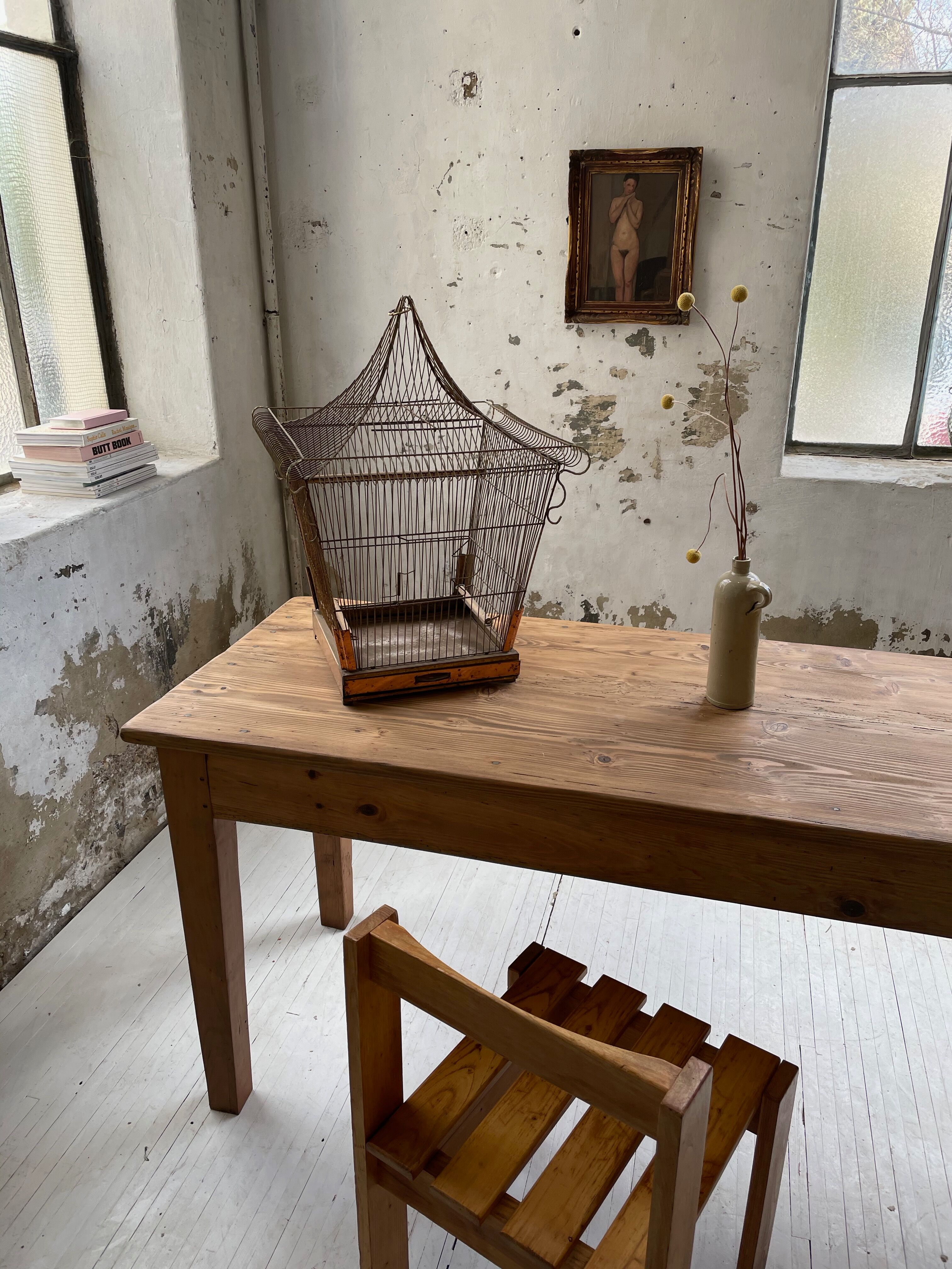 Vintage gold metal cage