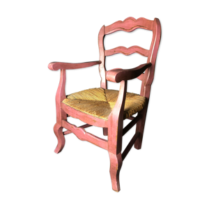 Fauteuil d'enfant ancien paillé