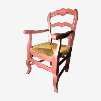 Old-timed children's chair patinated raspberry color early 20th cty