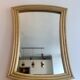 Miroir vintage évasé, rotin, France 1970