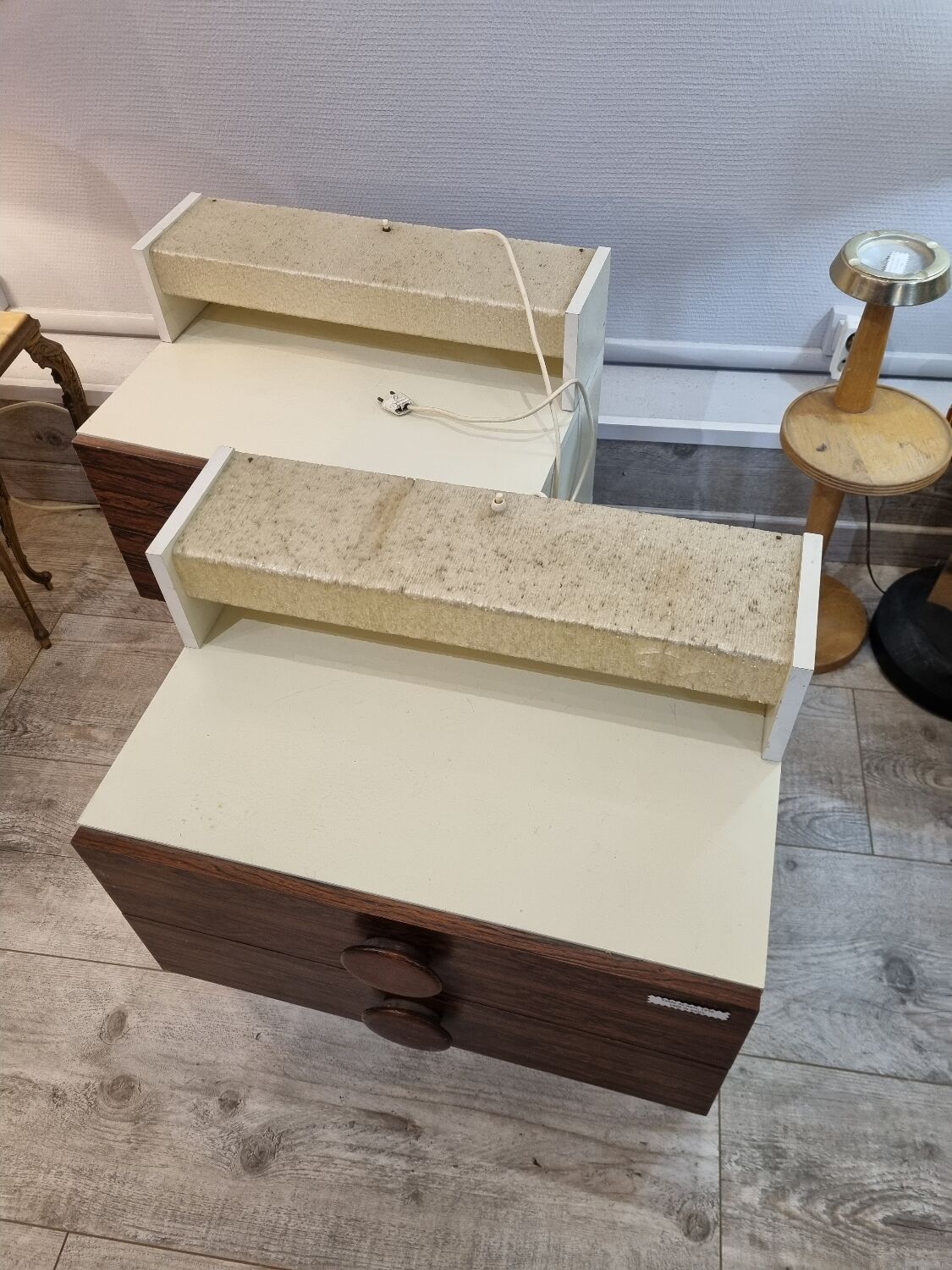 Seventies nightstands, wood from 1970