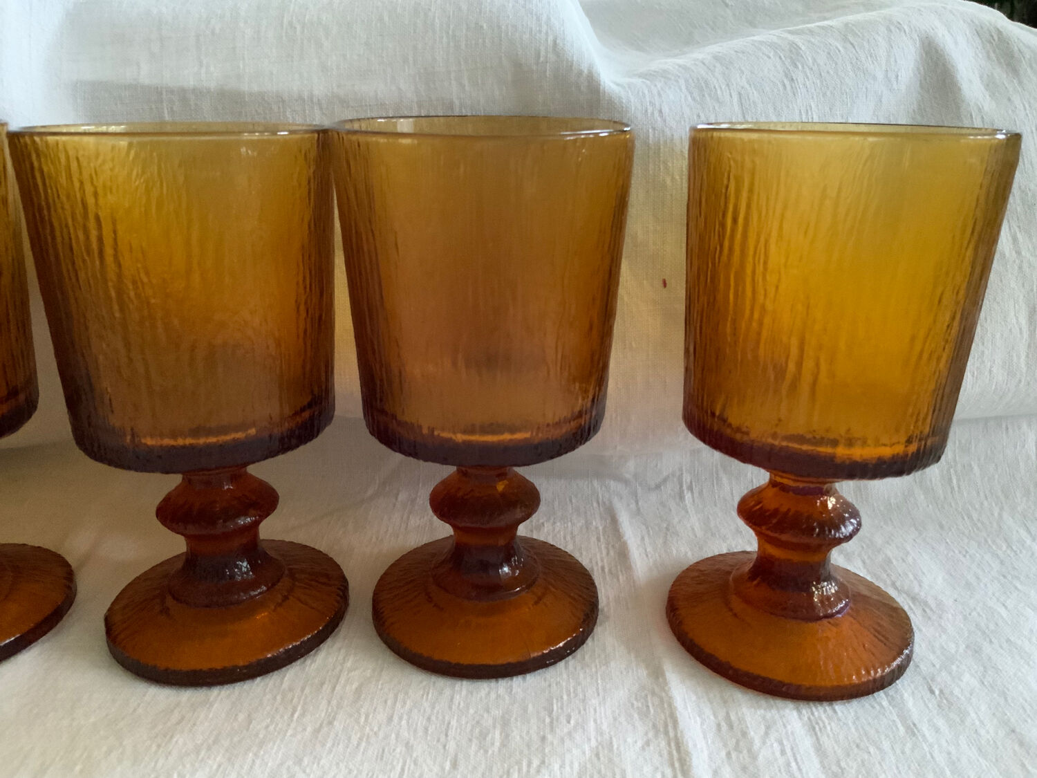 Amber stemware