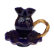 Blue and gold ceramic candlestick