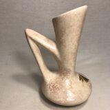 Former pitcher Vallauris enamelled Tess ceramic + painted flower Vintage