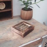 Vintage glass wooden box