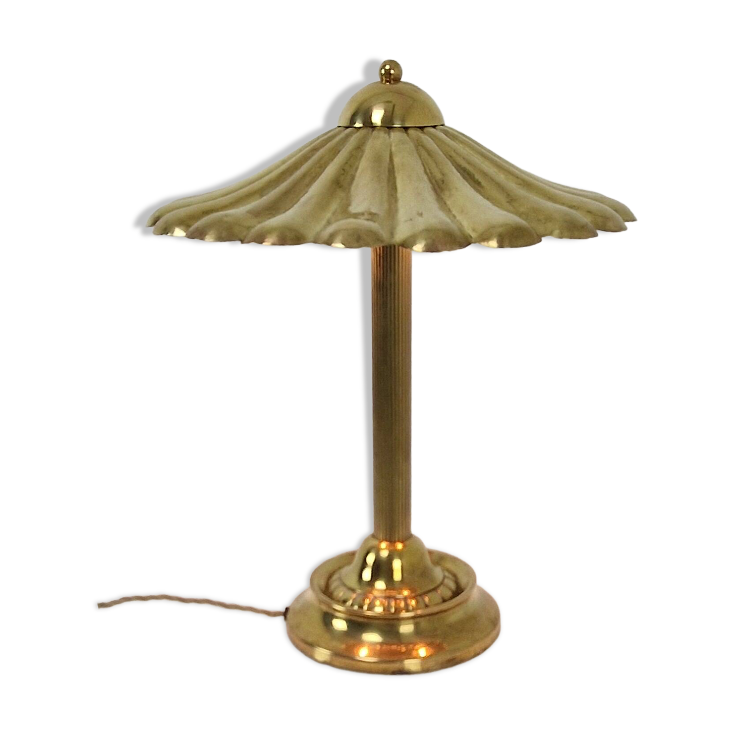 Lampe de table en laiton sculptural italien rare, années 1970 | Design Hollywood Regency