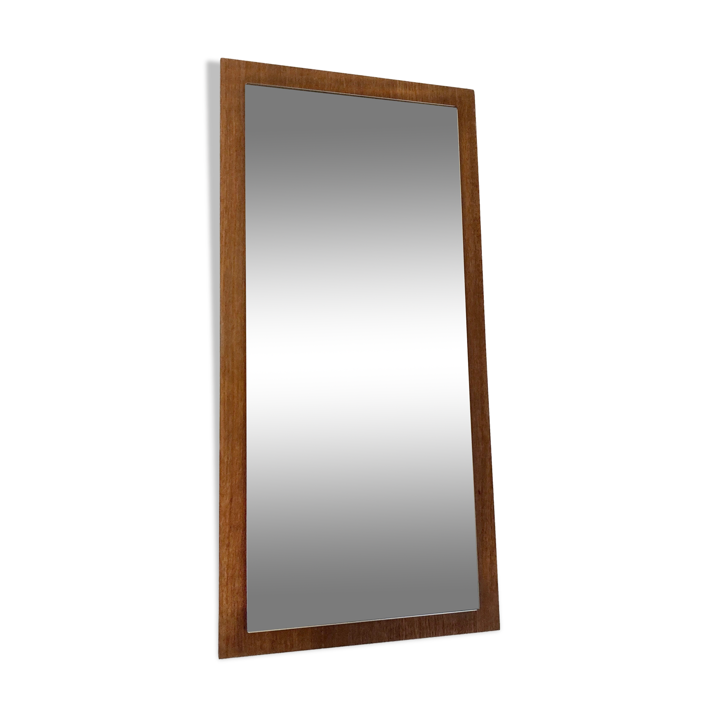 Clean vintage teak mirror - 60x29cm