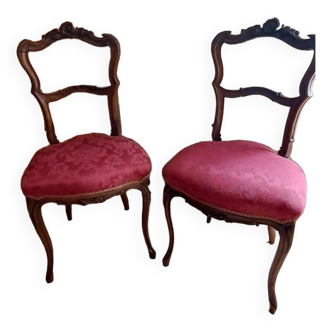 Paire de chaises de chambre de style rocaille