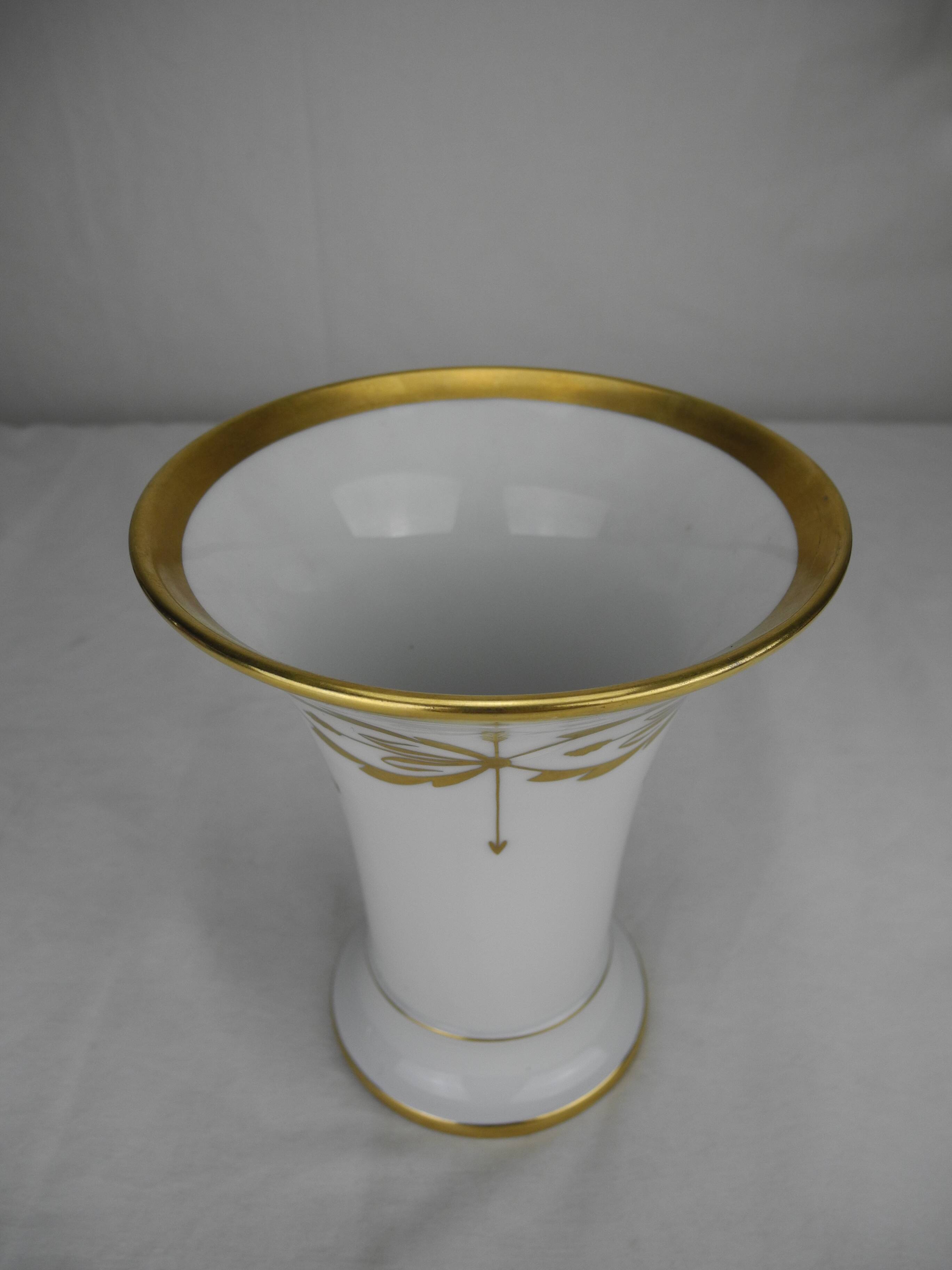 Gilded Limoges porcelain vase
