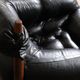 Percival Lafer MP-81 lounge chairs with ottoman in black leather, Brazil 1970s