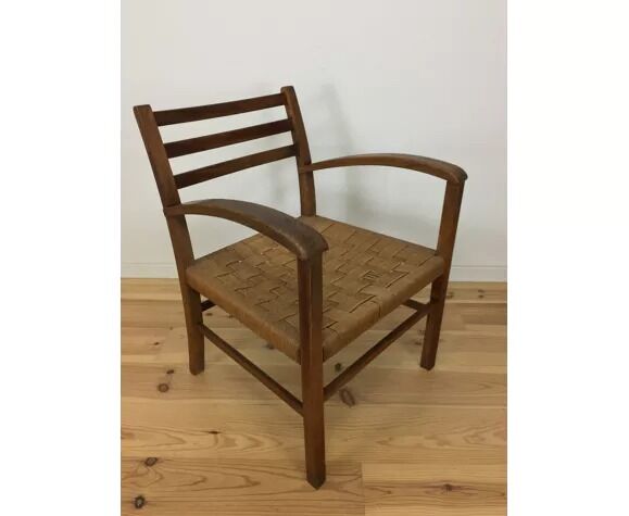 Rope and wood vintage armchair 50s