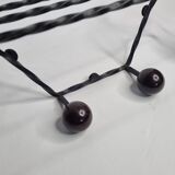 Vintage wrought iron wall coat rack with 4 hooks, 55 cm