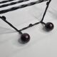 Vintage wrought iron wall coat rack with 4 hooks, 55 cm
