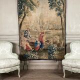 Tapisserie, scène champêtre, laine et soie, XVIIIème siècle