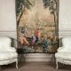 Tapestry, pastoral scene, wool and silk, 18th century