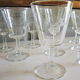 Service of 33 glasses on foot & carafe