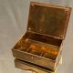 German compartmentalized stamp box early twentieth GHG Gesch holly leaf