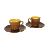 Two Digoin cups and saucers