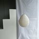 Small Japanese-style natural rattan and linen pendant light in the shape of a drop H40 D35