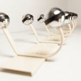 Wall coat rack 12 hooks balls 1970 beige and chrome