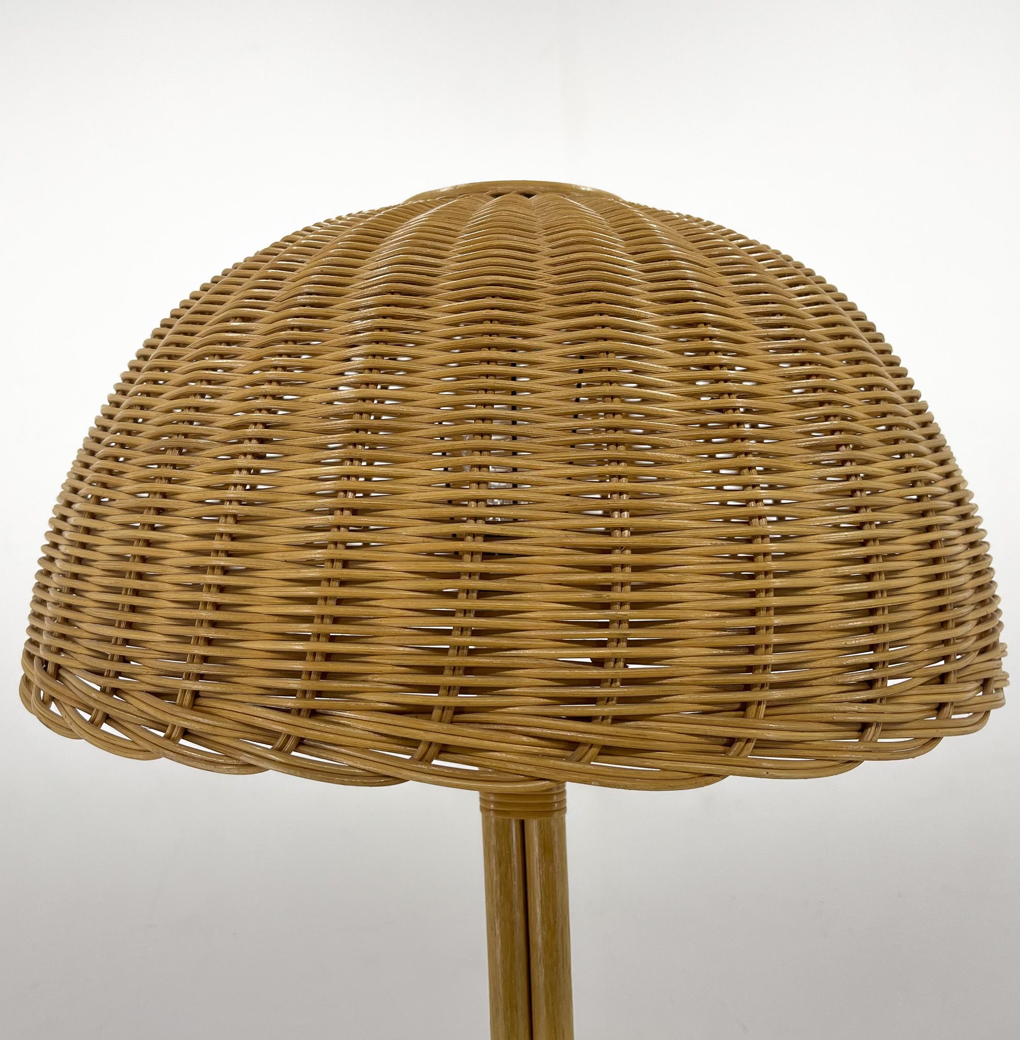 1980's Rattan Floor Lamp, Czechoslovakia