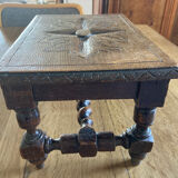 Carved wooden footrest