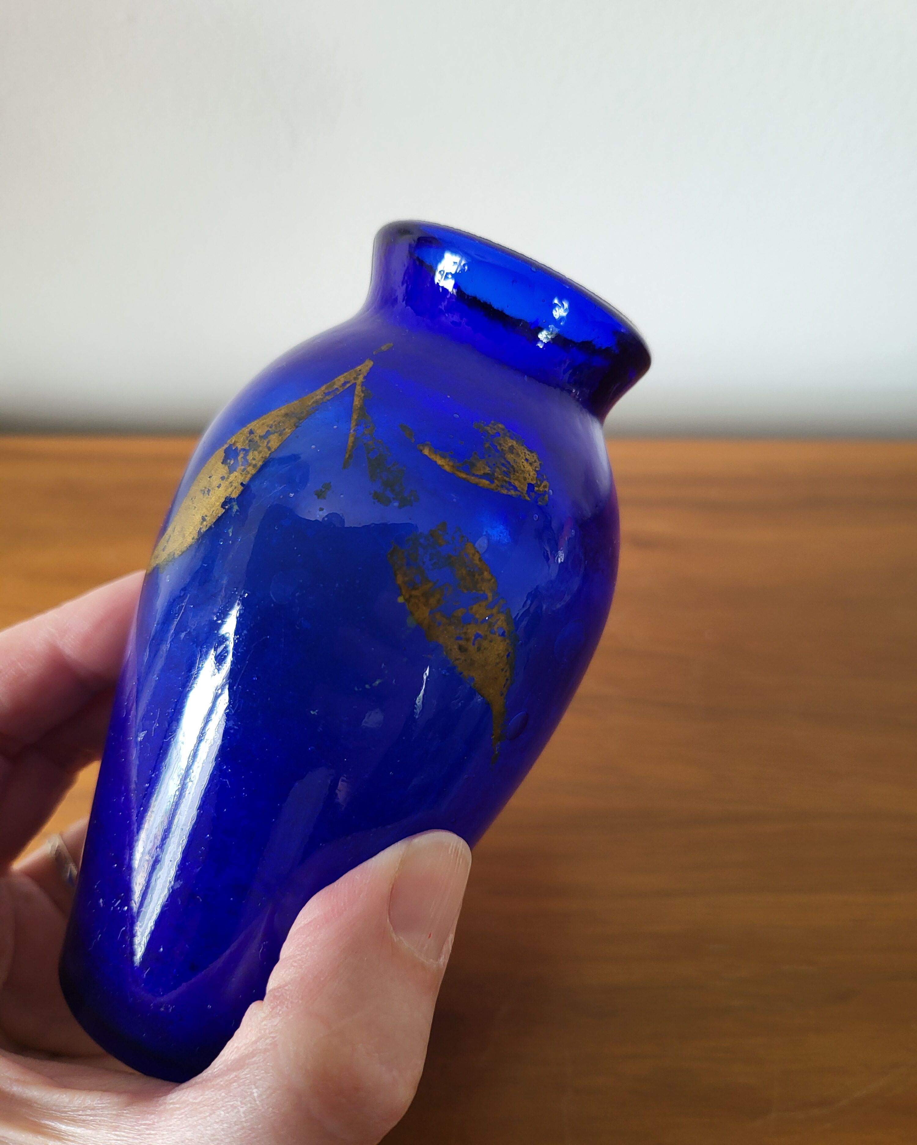 Small cobalt blue glass vase