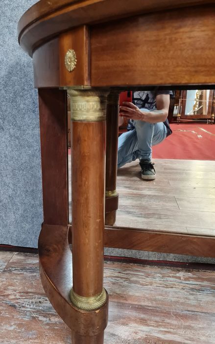 Half-moon empire mahogany console circa 1900