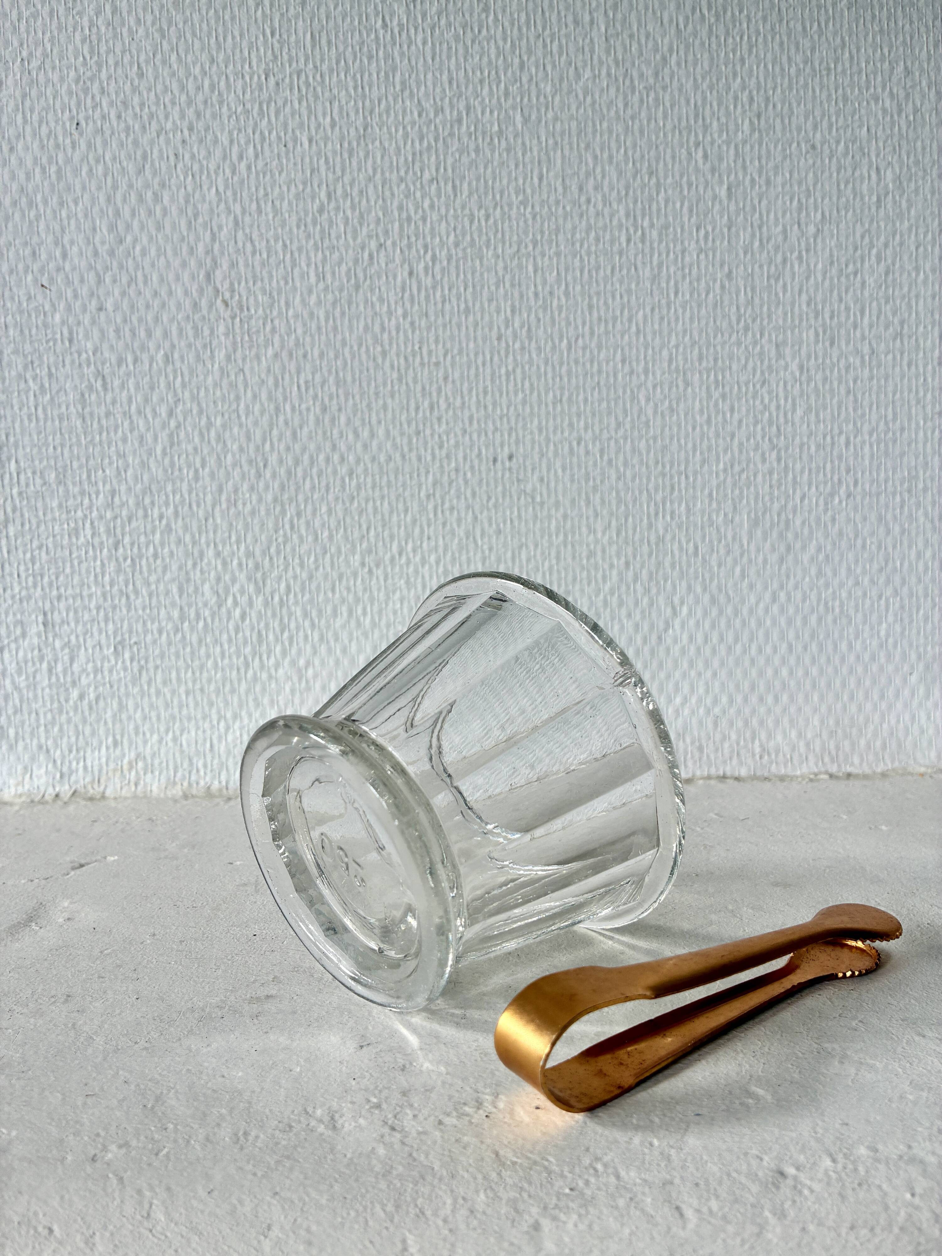 Antique faceted glass sugar bowl
