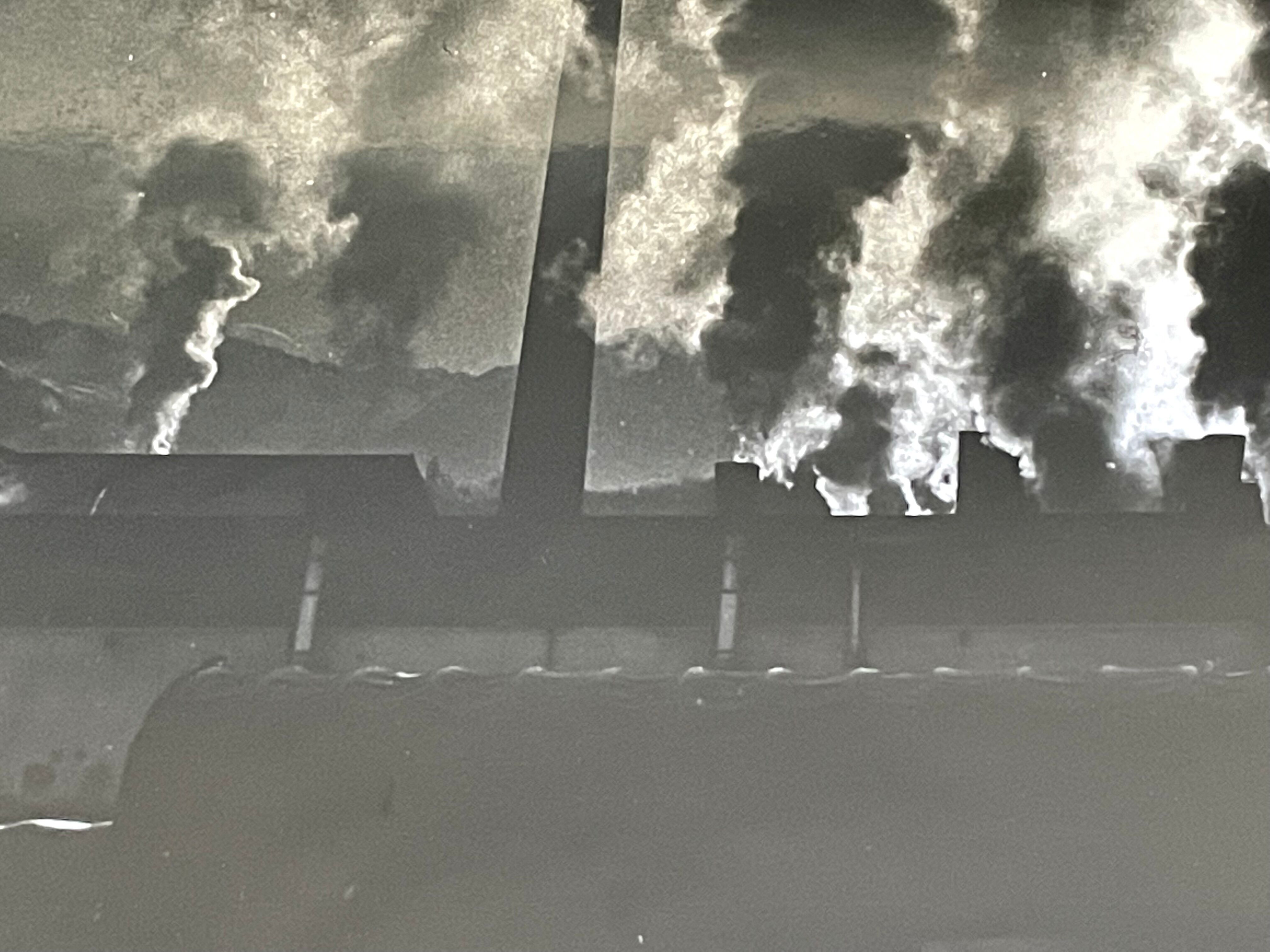Photograph black and white silver print circa 1970 industrialization