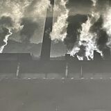 Photograph black and white silver print circa 1970 industrialization