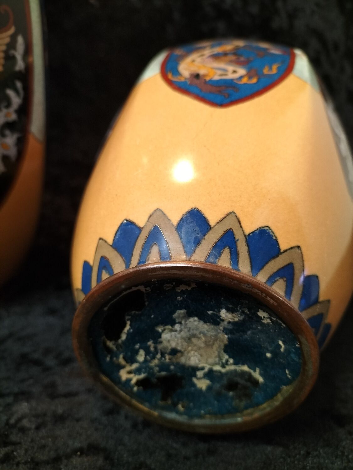 Pair of Japanese cloisonné vases late 19th century